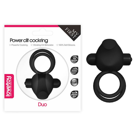 Vibrating Penis Attachment With Power Clit Duo Silicone Cockring Erection Rings Vibrating Penis Attachment With Power Clit Duo Silicone Cockring Erection Rings - UABDSM