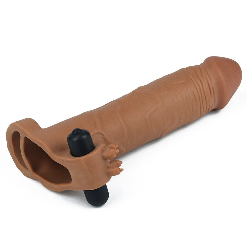 Brown Pleasure X Tender Vibrating Penis Sleeve - UABDSM