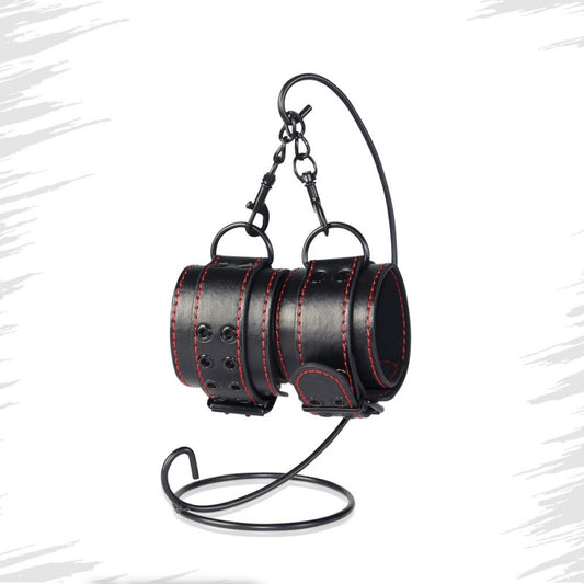 Universal Leather Handcuffs Bondage Fetish Pleasure Handcuffs - UABDSM