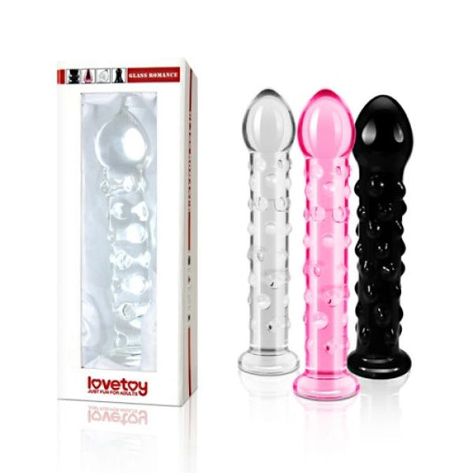 Pink Glass Dildo With Pimples Glass Romance - UABDSM