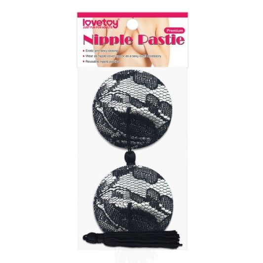 Reusable Black Lace Round Tassel Nipple Pasties Reusable Black Lace Round Tassel Nipple Pasties - UABDSM