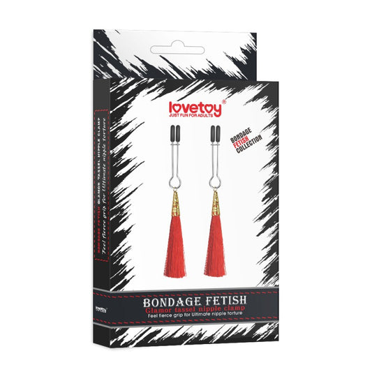 Glamor Tassel Nipple Clamp Red Glamor Tassel Nipple Clamp Red - UABDSM