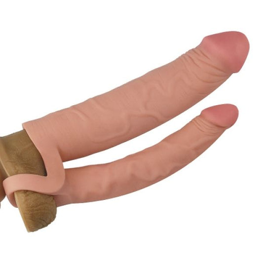 Pleasure X Tender Double Penis Sleeve Flesh - UABDSM