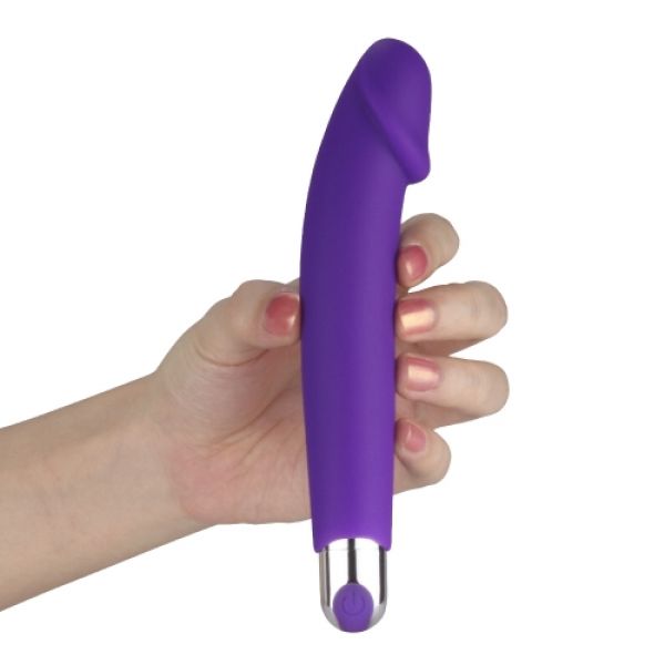 Vibrator Purple Rechargeable IJOY Silicone Dildo - UABDSM