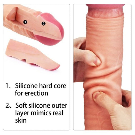 Giant Dildo Dual Layered Platinum Silicone Cock - UABDSM