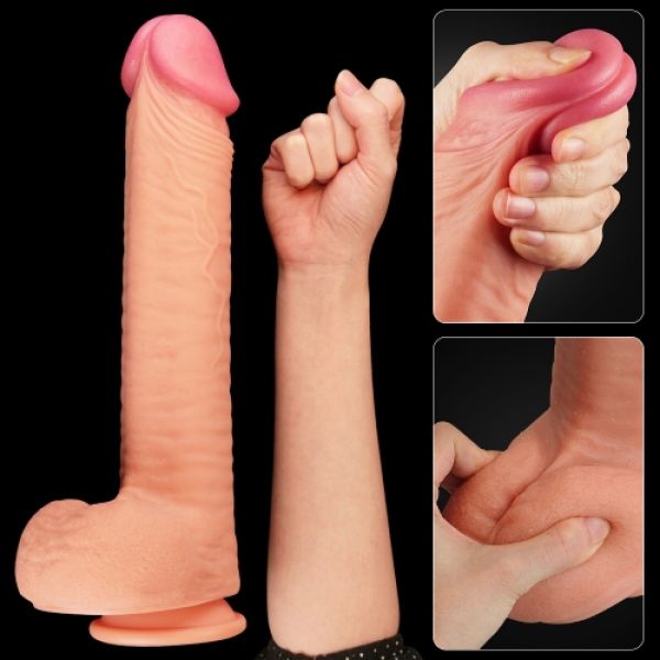 Giant Dildo Dual Layered Platinum Silicone Cock - UABDSM