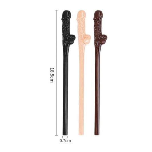 Original Willy Straws Brown Straws Set In The Shape Of A Penis 9 Pcs - UABDSM