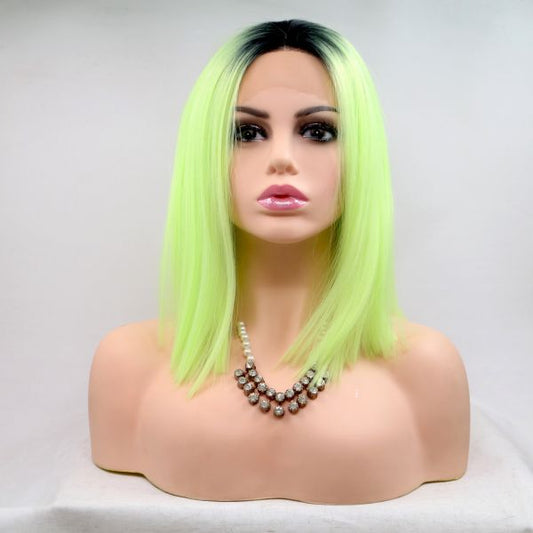 Short Straight Wig ZADIRA Neon Green With Ombre Short Straight Wig ZADIRA Neon Green With Ombre - UABDSM