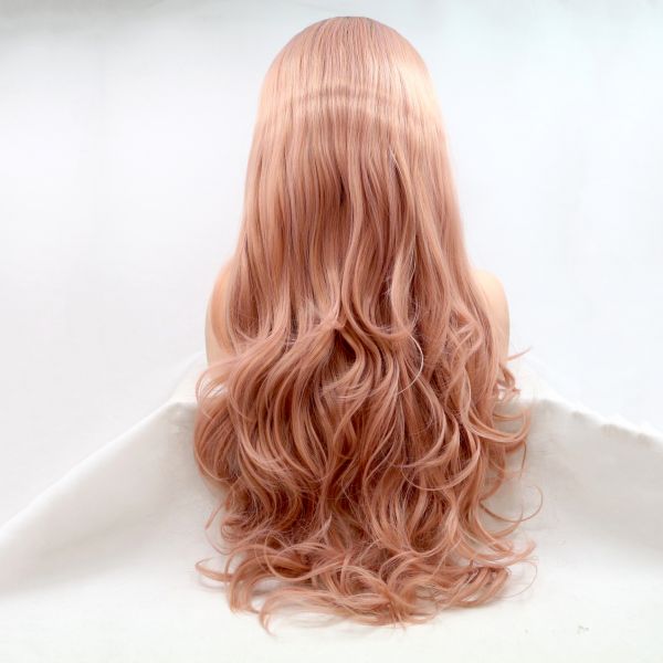 Wig ZADIRA Rose Gold For Women Long Wavy On A Mesh - UABDSM