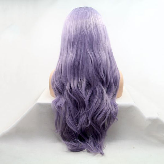 Wig ZADIRA Purple Female Long Wavy On A Mesh - UABDSM