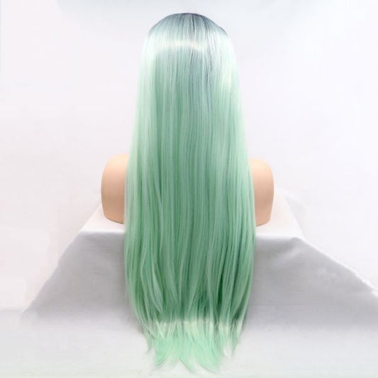 Long Straight Wig ZADIRA Delicate Mint With Ombre - UABDSM