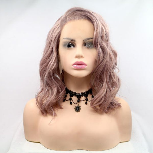 Wig ZADIRA Square Ash Pink Wavy For Women Wig ZADIRA Square Ash Pink Wavy For Women - UABDSM