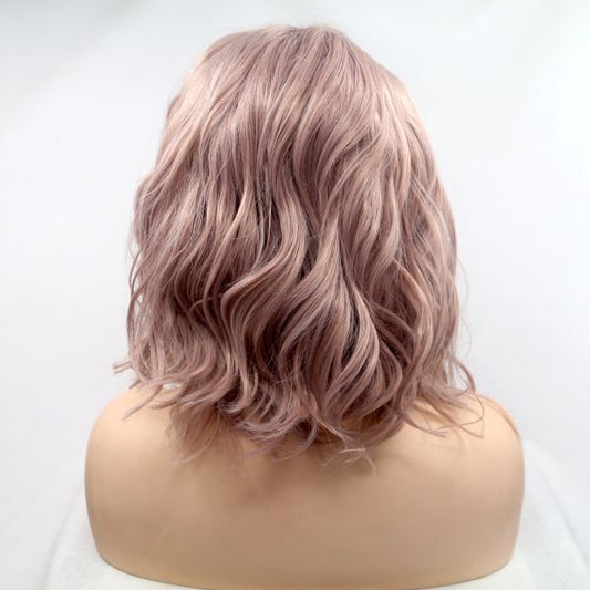 Wig ZADIRA Square Ash Pink Wavy For Women - UABDSM