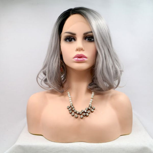 Wig ZADIRA Square Gray Blond Female Short Wavy Wig ZADIRA Square Gray Blond Female Short Wavy - UABDSM
