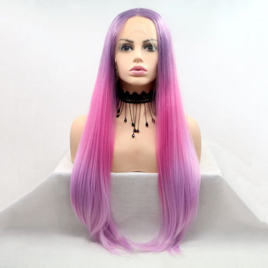 Wig ZADIRA Pink Gradient Womens Long Straight Wig ZADIRA Pink Gradient Womens Long Straight - UABDSM