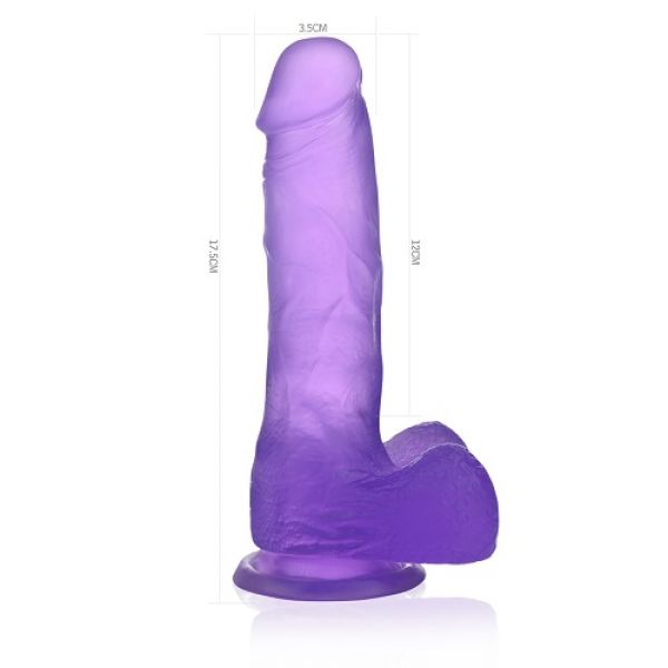 Silicone Dildo Purple Jelly Studs Crystal Dildo Medium - UABDSM
