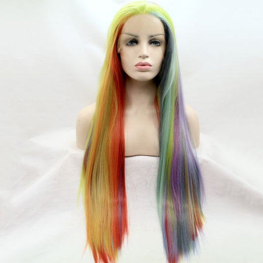 Wig ZADIRA Multicolor Rainbow Womens Long Straight Wig ZADIRA Multicolor Rainbow Womens Long Straight - UABDSM
