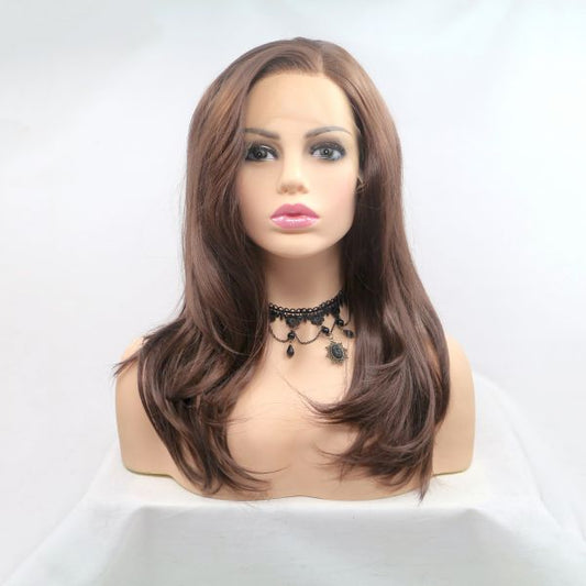 Wig ZADIRA Brown Medium Length Straight For Women Wig ZADIRA Brown Medium Length Straight For Women - UABDSM