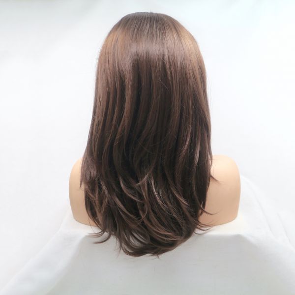 Wig ZADIRA Brown Medium Length Straight For Women - UABDSM