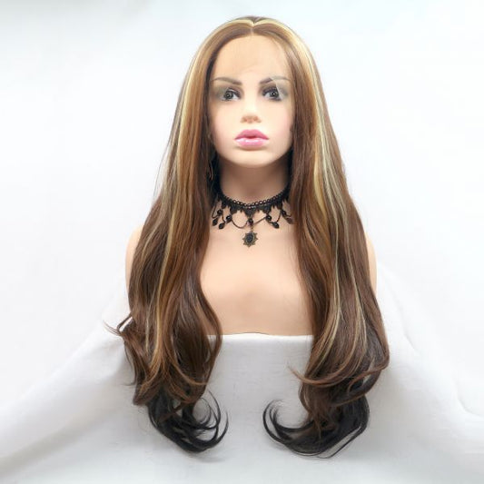 Wig ZADIRA Caramel Brown With Strands Female Long Wavy Wig ZADIRA Caramel Brown With Strands Female Long Wavy - UABDSM