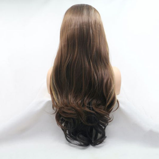 Wig ZADIRA Caramel Brown With Strands Female Long Wavy - UABDSM