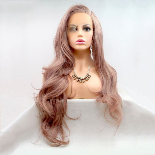 Wig ZADIRA Ash Pink Womens Long Wavy Wig ZADIRA Ash Pink Womens Long Wavy - UABDSM