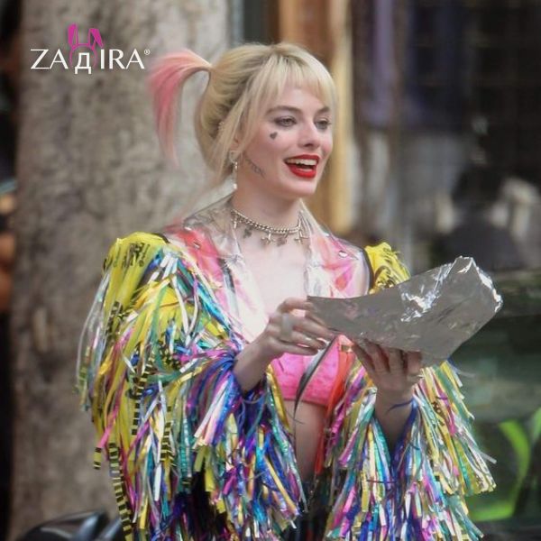 Wig ZADIRA White Short On A Mesh With Colored Ponytails - UABDSM