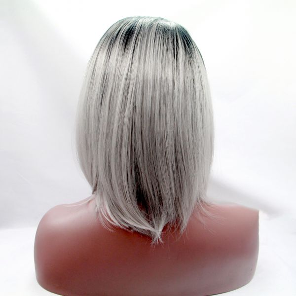 Short Straight Wig ZADIRA Ash Gray For Women - UABDSM