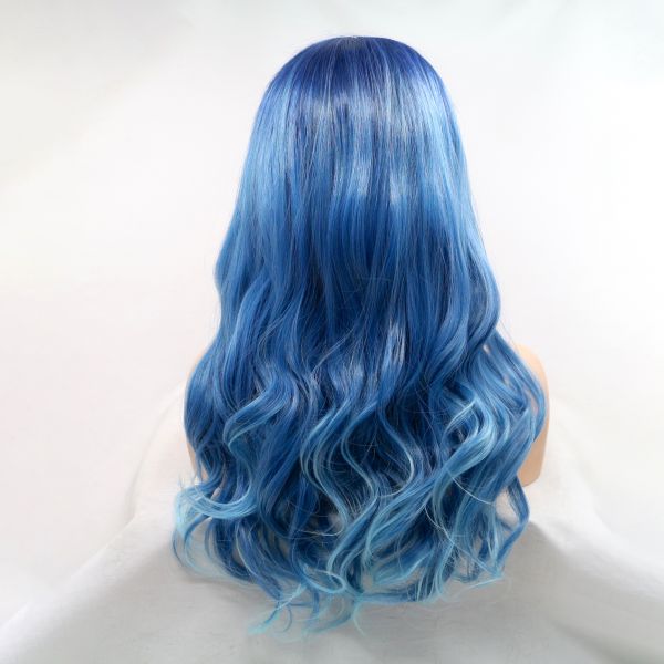 Wig ZADIRA Blue Gradient Womens Long Wavy - UABDSM