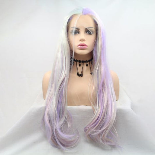 Long Wig ZADIRA White Blond With Colored Strands Long Wig ZADIRA White Blond With Colored Strands - UABDSM