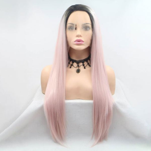 Wig ZADIRA Light Pink Female Long Straight With Ombre Wig ZADIRA Light Pink Female Long Straight With Ombre - UABDSM