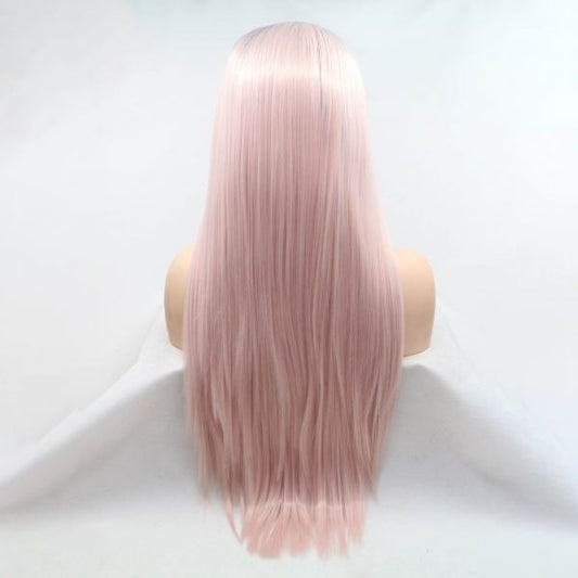 Wig ZADIRA Light Pink Female Long Straight With Ombre - UABDSM