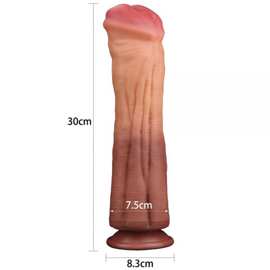 Dildo Giant Suction Cup Dual Layered Platinum Silicone Cock 12.0 - UABDSM