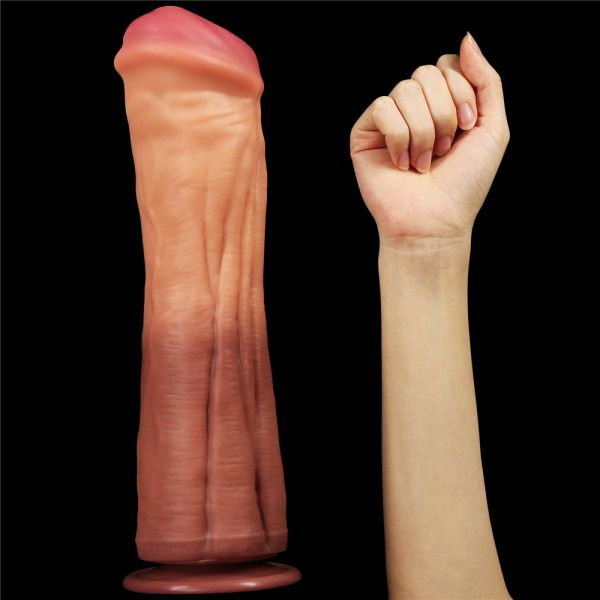 Dildo Giant Suction Cup Dual Layered Platinum Silicone Cock 12.0 - UABDSM