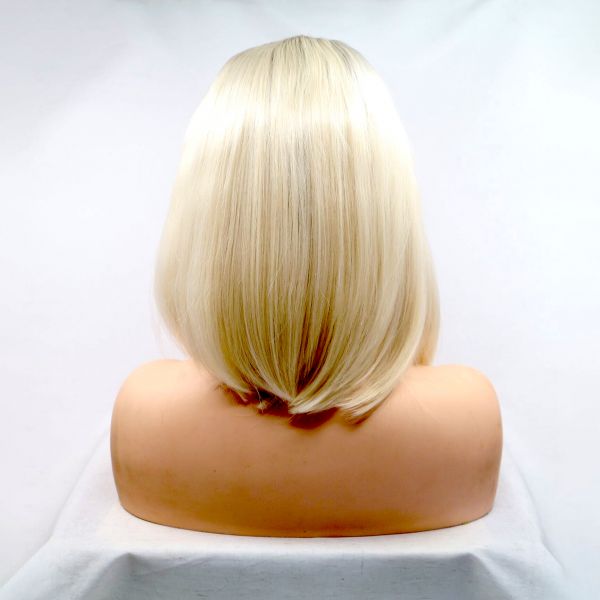Wig ZADIRA Square Light Blond Female Short Straight With Ombre - UABDSM