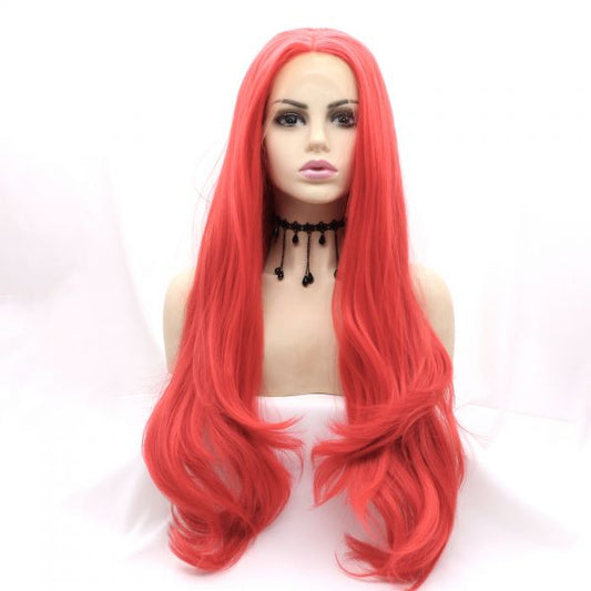 Wig ZADIRA Neon Red Female Long Wavy Wig ZADIRA Neon Red Female Long Wavy - UABDSM