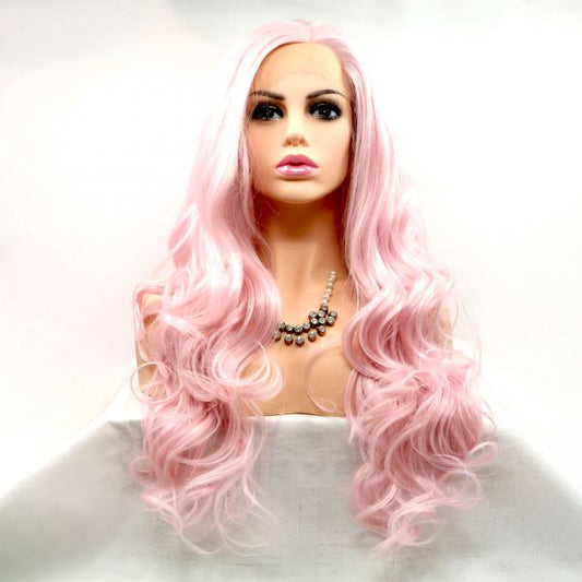 Wig ZADIRA Pastel Pink Womens Wavy Wig ZADIRA Pastel Pink Womens Wavy - UABDSM