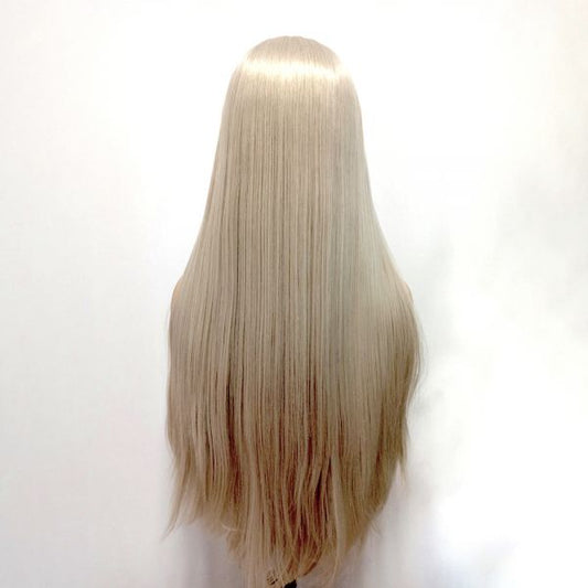 Wig ZADIRA Platinum Blonde With Bangs Womens Long Straight - UABDSM