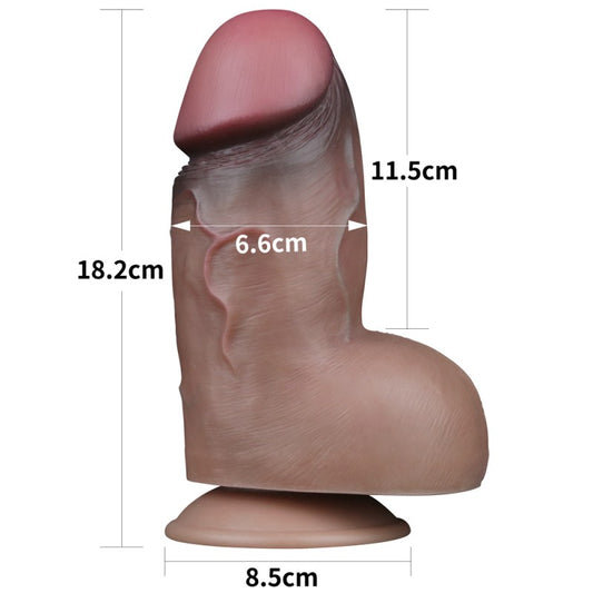 Thick Skin Dildo Dual Layered Platinum Silicone Cock - UABDSM