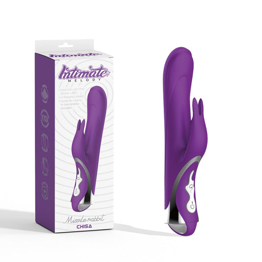 Vibrator With Clitoral Stimulator Missile Rabbit Purple Vibrator With Clitoral Stimulator Missile Rabbit Purple - UABDSM