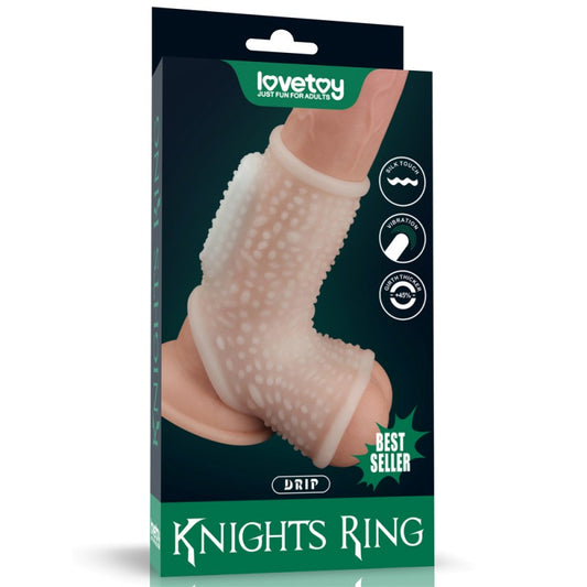 Vibrating Drip Knights Ring With Scrotum Sleeve Vibrating Drip Knights Ring With Scrotum Sleeve - UABDSM