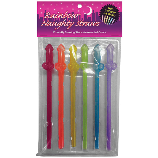 Glow In The Dark Rainbow Naughty Straws Glow In The Dark Rainbow Naughty Straws - UABDSM