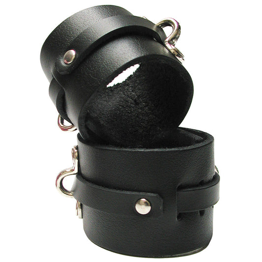 Bondage Basics Black Leather Wrist Cuffs Bondage Basics Black Leather Wrist Cuffs - UABDSM