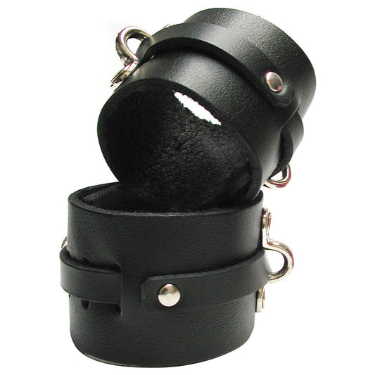KinkLab Bondage Basics Leather Ankle Cuffs-Black KinkLab Bondage Basics Leather Ankle Cuffs-Black - UABDSM
