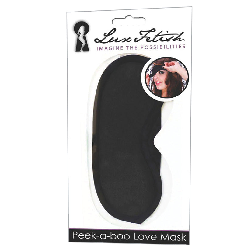 Lux Fetish Peek-A-Boo Love Mask-Black - UABDSM