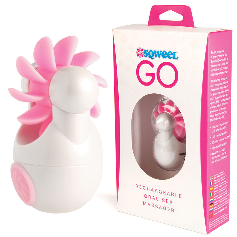 Sqweel Go! Oral Sex Massager-White - UABDSM