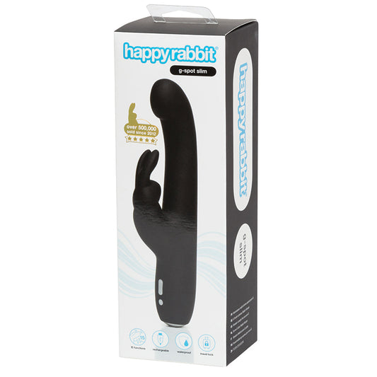 Happy Rabbit Slimline G-Spot Rechargeable Rabbit Vibrator - Black Happy Rabbit Slimline G-Spot Rechargeable Rabbit Vibrator - Black - UABDSM