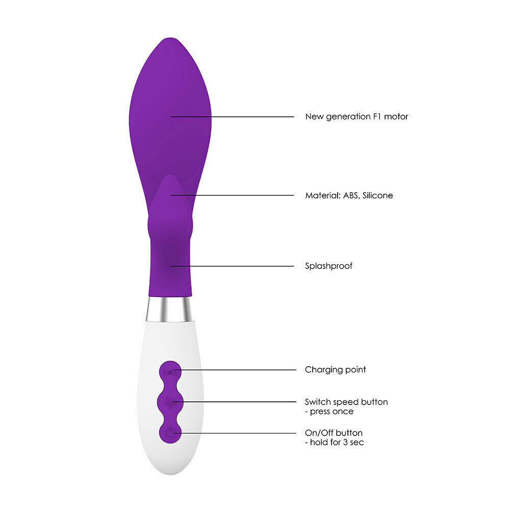Achelois Rechargeable Vibrator Purple - UABDSM