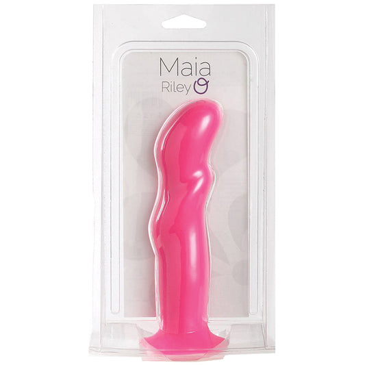 Maia Riley Silicone Swirl Dong-Neon Pink 8 Maia Riley Silicone Swirl Dong-Neon Pink 8 - UABDSM