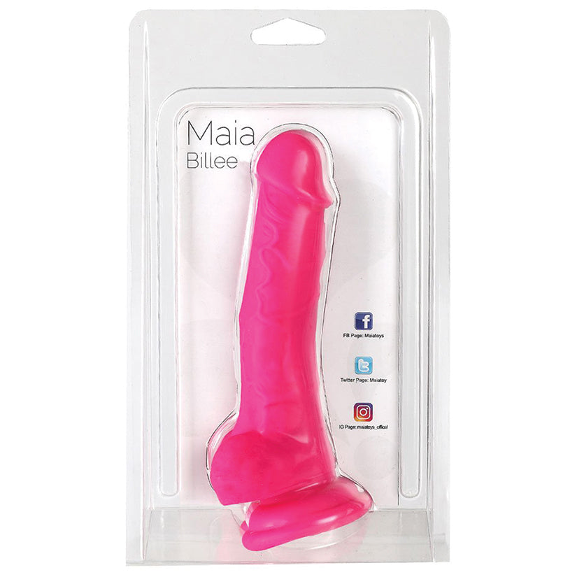 Maia Billee Silicone Dong-Neon Pink 7 - UABDSM